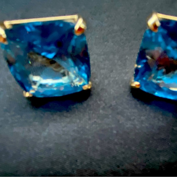 Beautiful natural authentic Aquamarine stone earrings. ***custom designed NEW - Picture 3 of 4